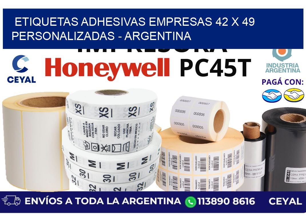 etiquetas adhesivas empresas 42 x 49 personalizadas - Argentina