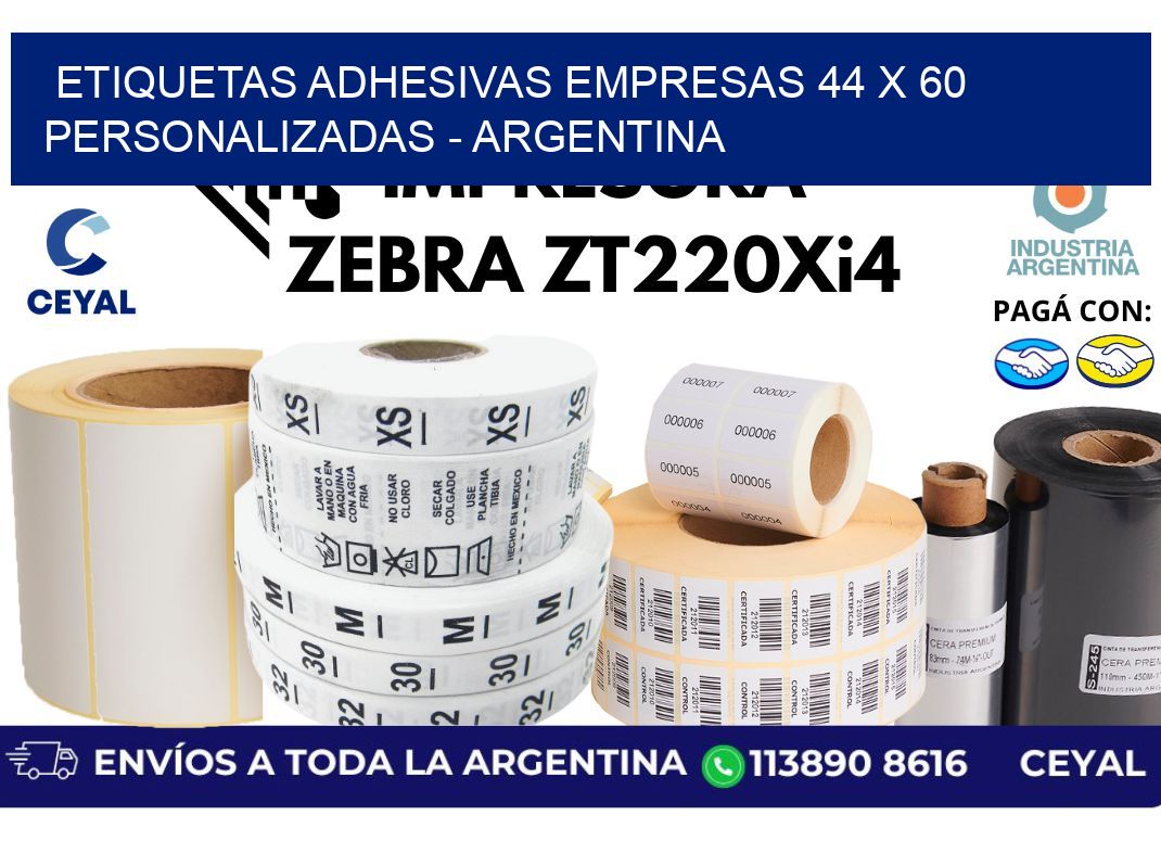 etiquetas adhesivas empresas 44 x 60 personalizadas - Argentina