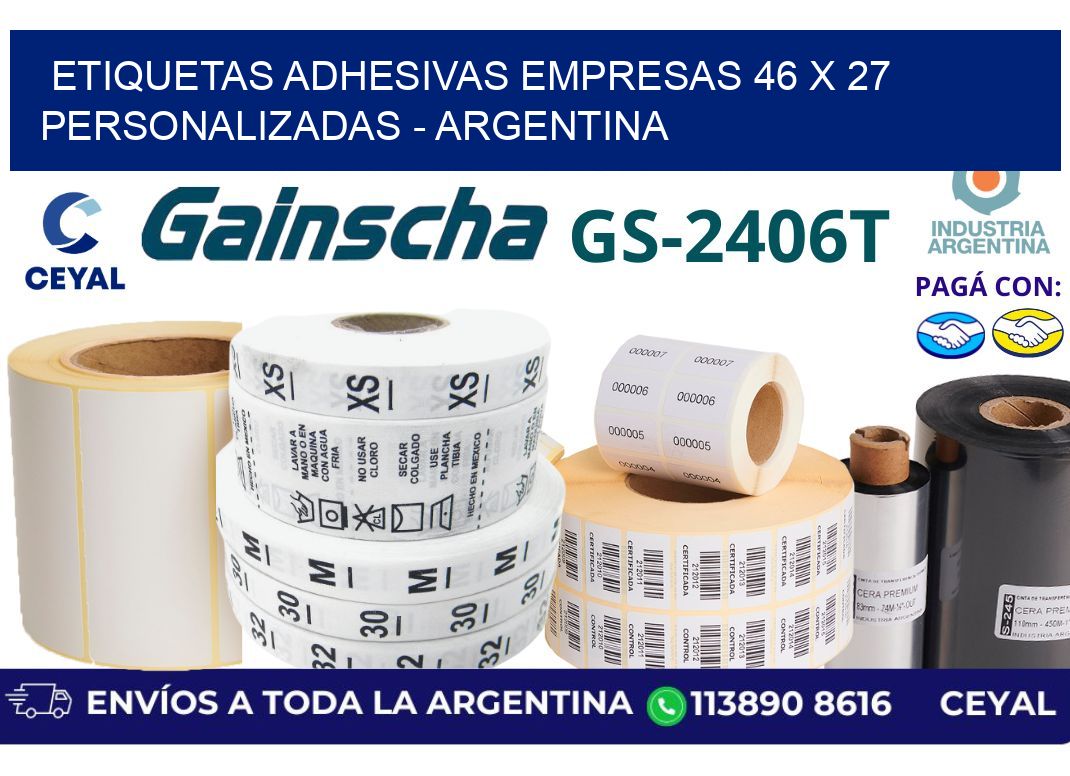etiquetas adhesivas empresas 46 x 27 personalizadas – Argentina