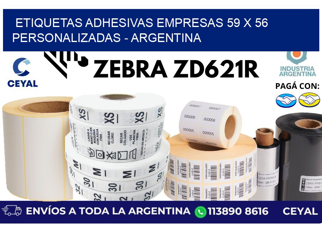 etiquetas adhesivas empresas 59 x 56 personalizadas - Argentina