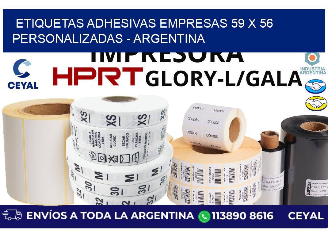 etiquetas adhesivas empresas 59 x 56 personalizadas - Argentina