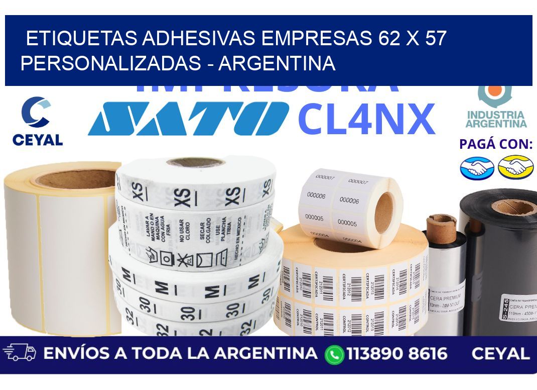 etiquetas adhesivas empresas 62 x 57 personalizadas – Argentina