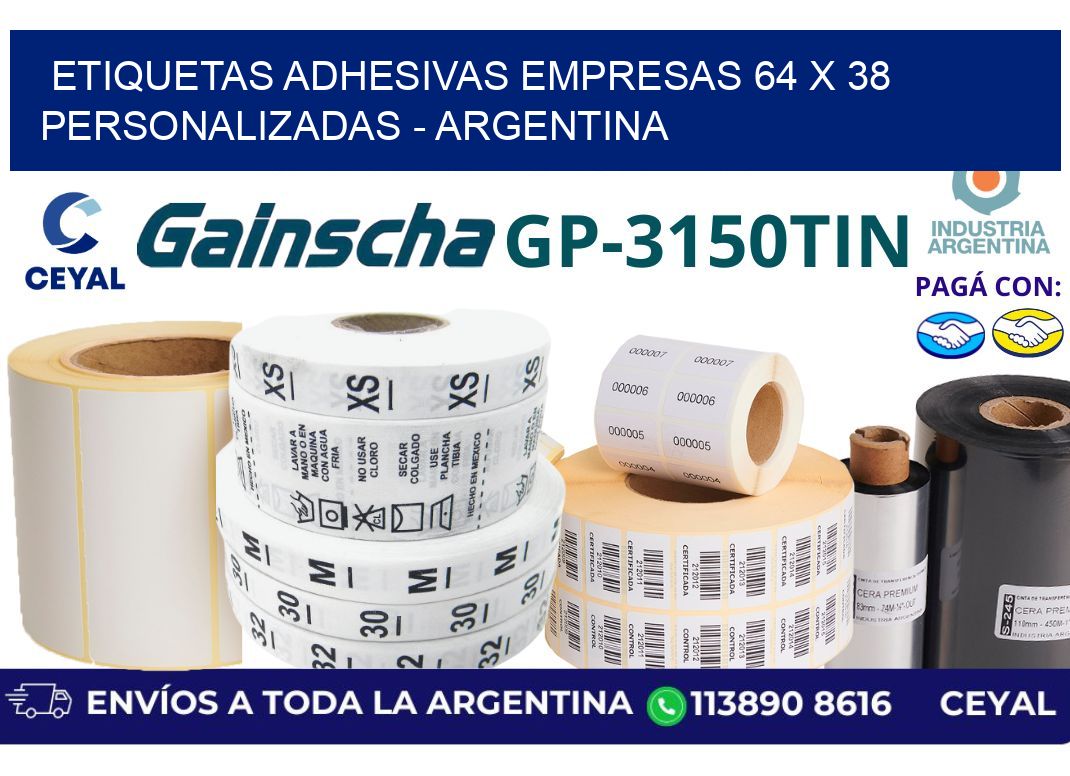 etiquetas adhesivas empresas 64 x 38 personalizadas – Argentina