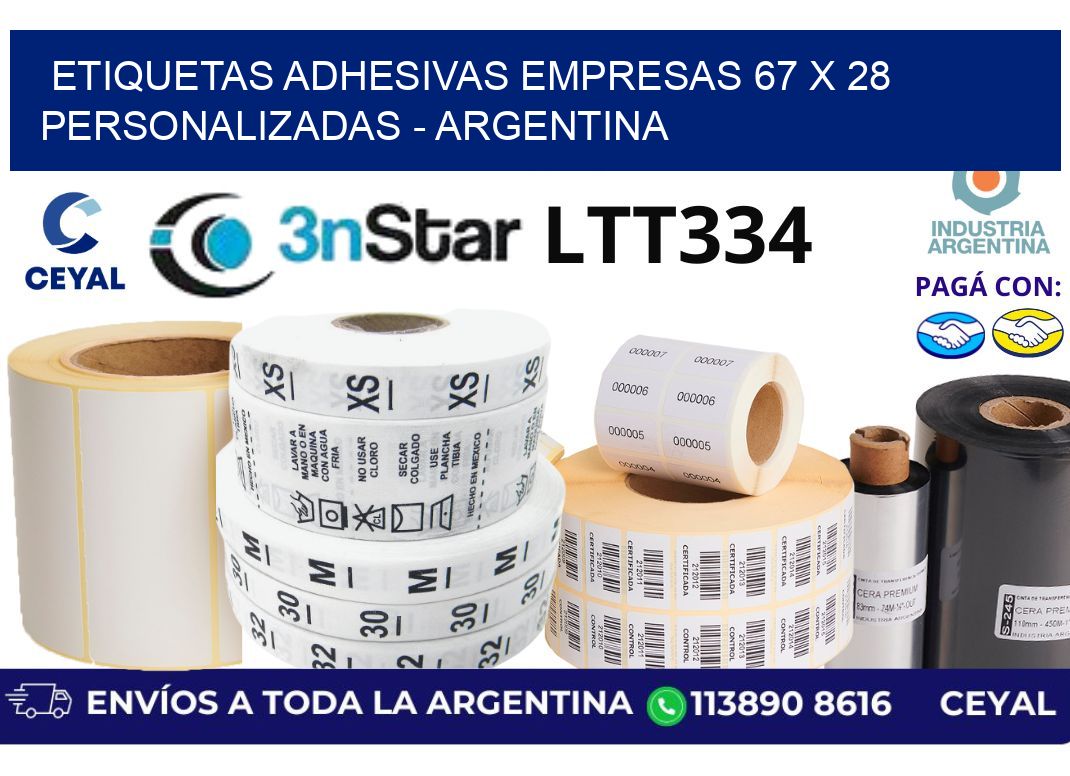 etiquetas adhesivas empresas 67 x 28 personalizadas - Argentina