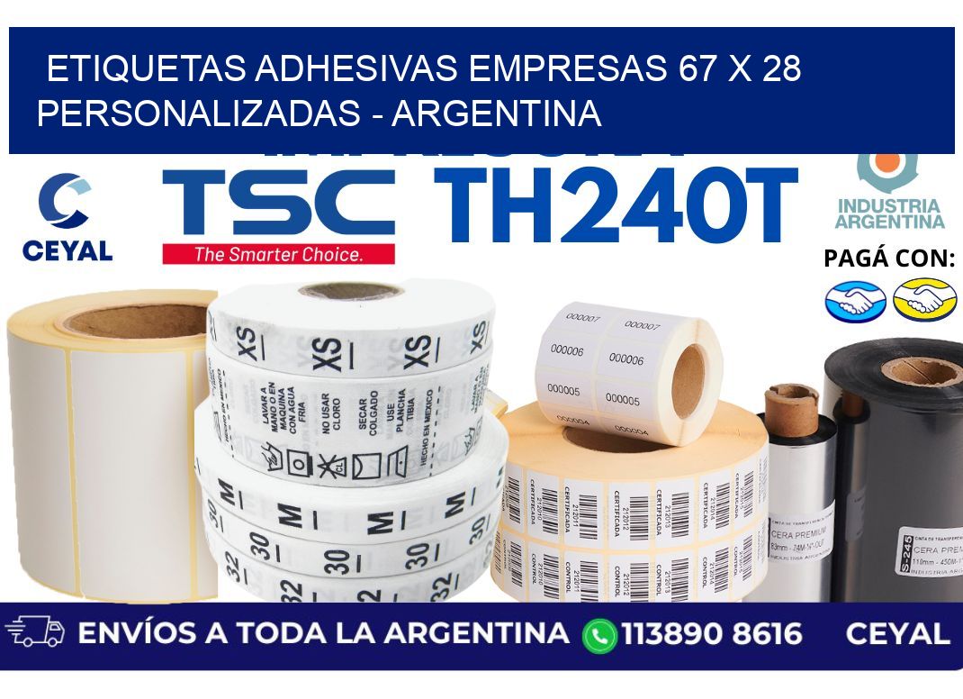 etiquetas adhesivas empresas 67 x 28 personalizadas - Argentina
