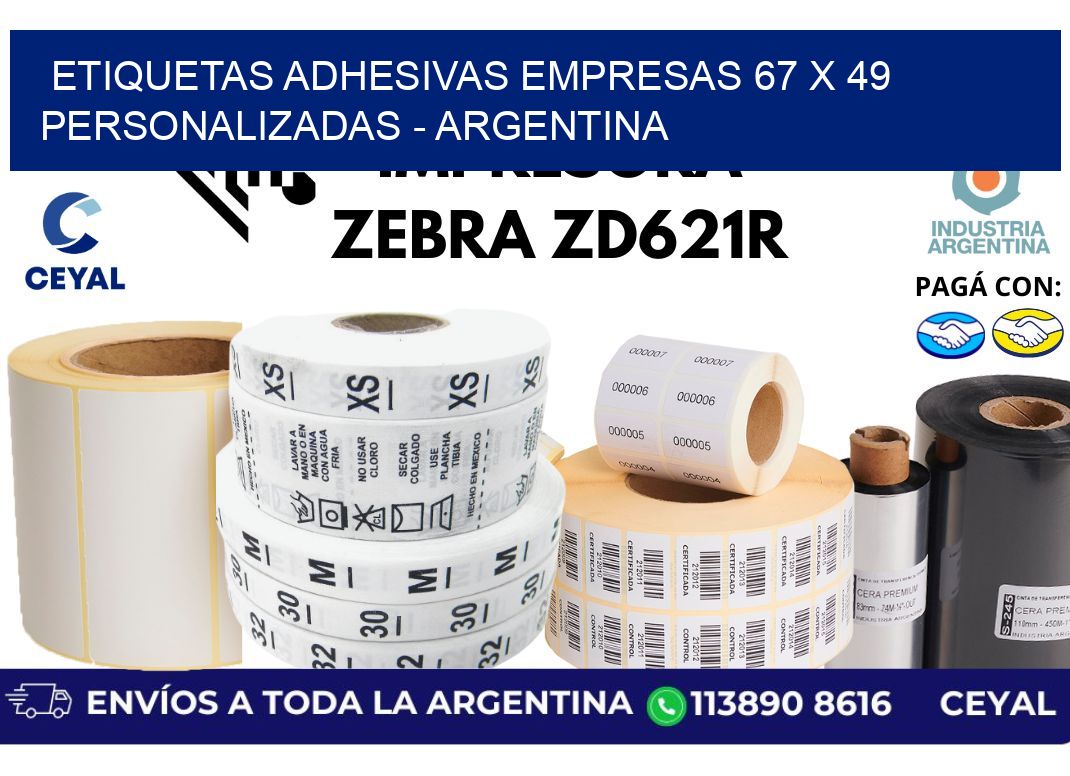 etiquetas adhesivas empresas 67 x 49 personalizadas – Argentina