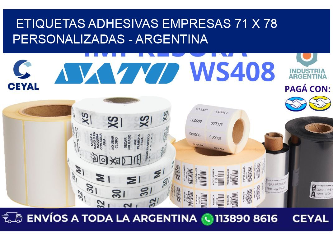 etiquetas adhesivas empresas 71 x 78 personalizadas – Argentina