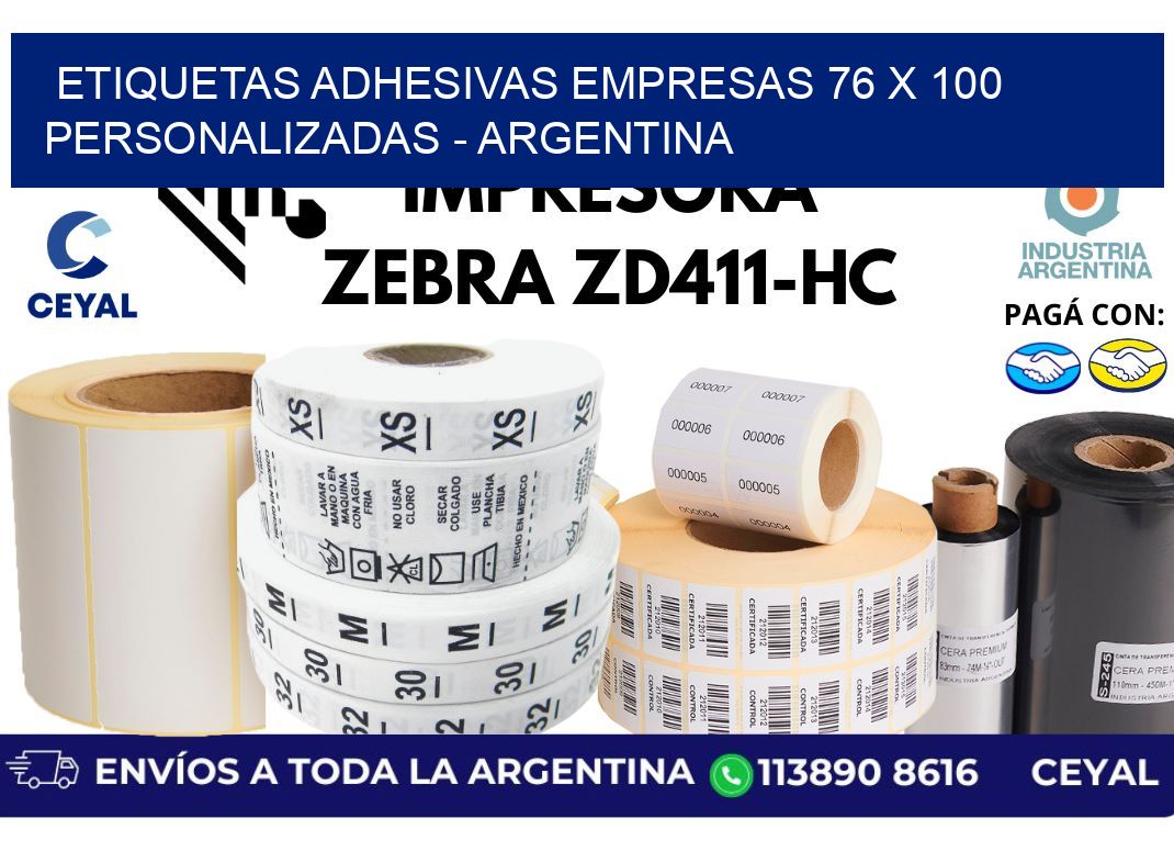 etiquetas adhesivas empresas 76 x 100 personalizadas - Argentina