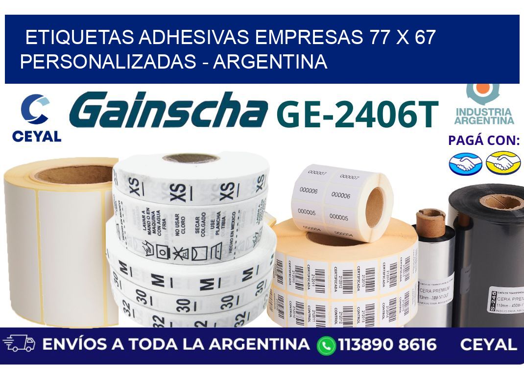 etiquetas adhesivas empresas 77 x 67 personalizadas – Argentina