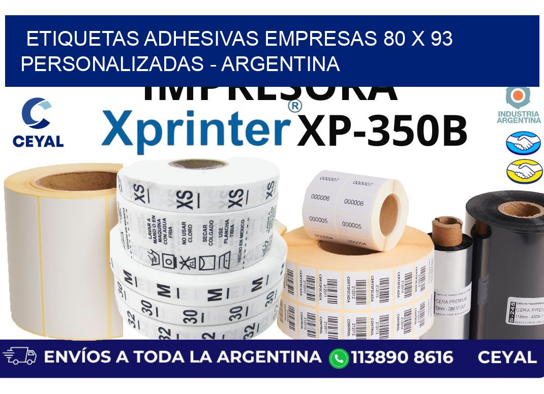 etiquetas adhesivas empresas 80 x 93 personalizadas - Argentina