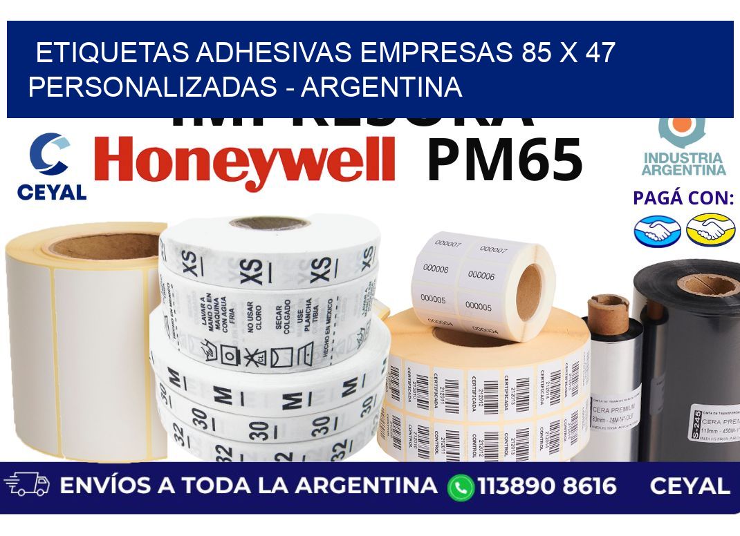 etiquetas adhesivas empresas 85 x 47 personalizadas – Argentina