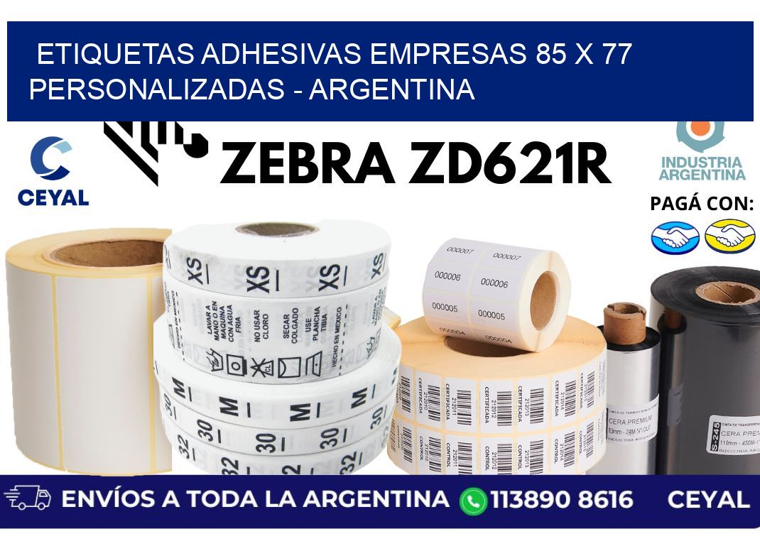etiquetas adhesivas empresas 85 x 77 personalizadas – Argentina