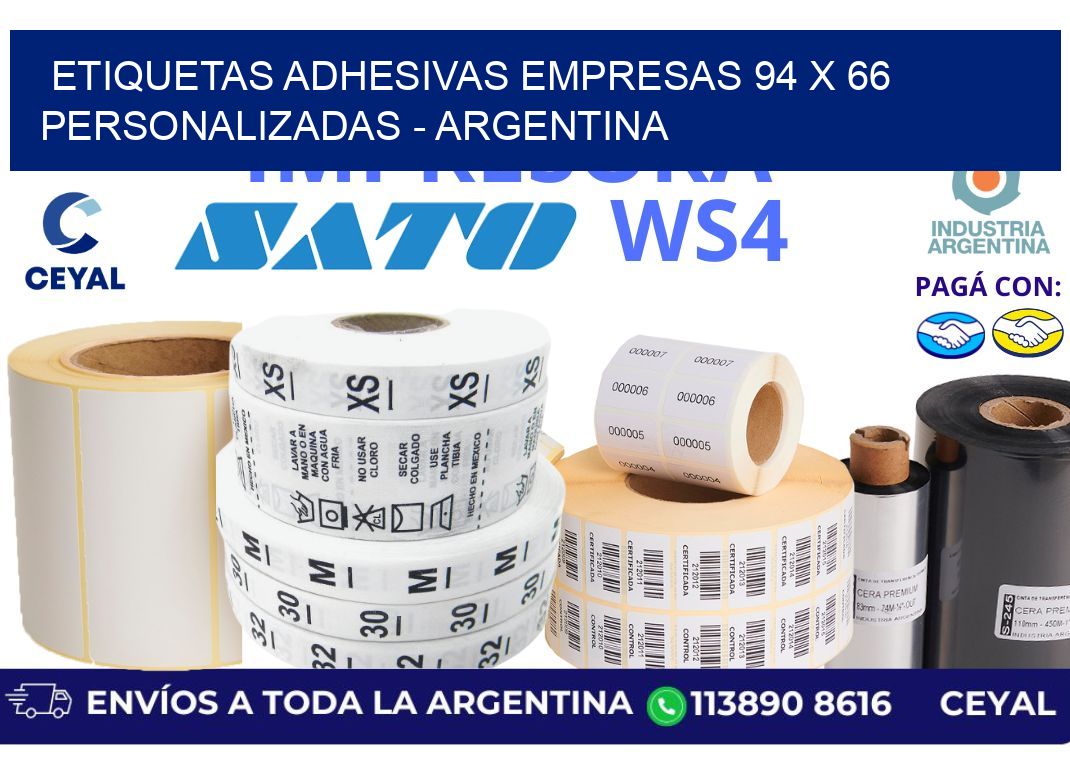 etiquetas adhesivas empresas 94 x 66 personalizadas – Argentina