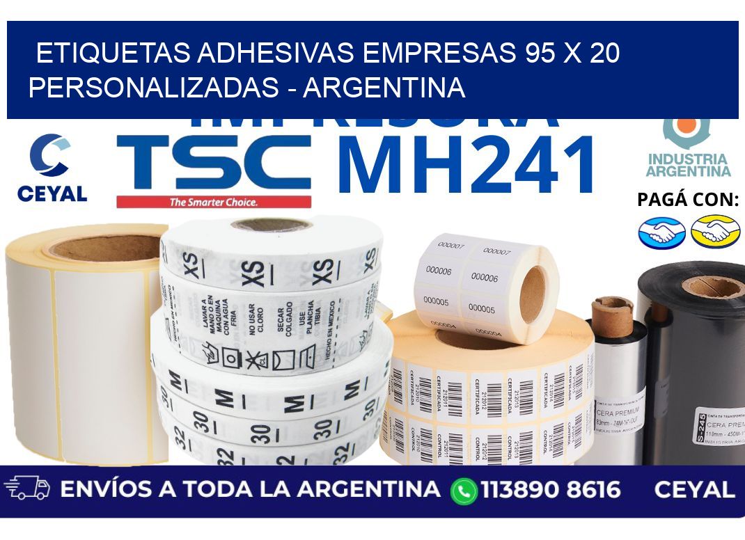 etiquetas adhesivas empresas 95 x 20 personalizadas – Argentina