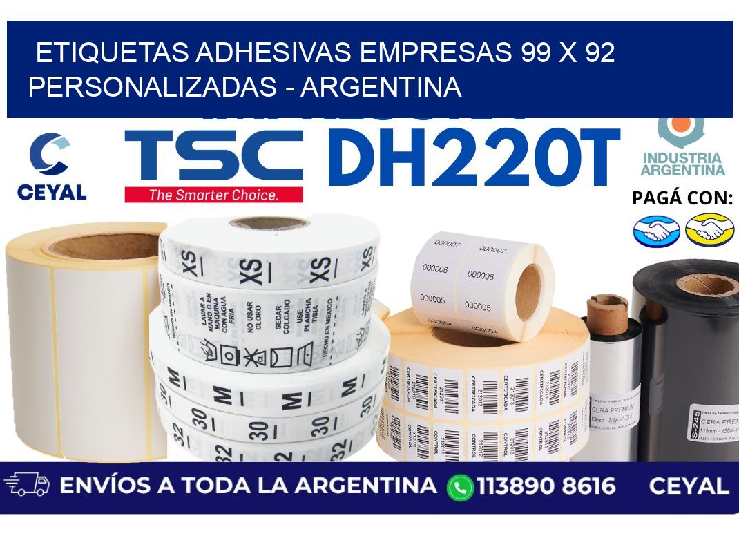 etiquetas adhesivas empresas 99 x 92 personalizadas - Argentina