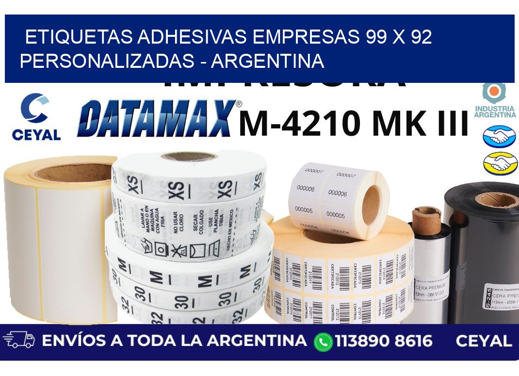 etiquetas adhesivas empresas 99 x 92 personalizadas – Argentina