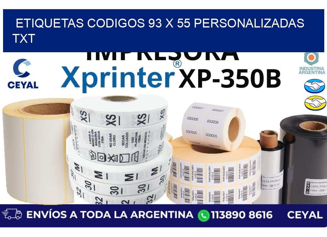 etiquetas codigos 93 x 55 personalizadas txt