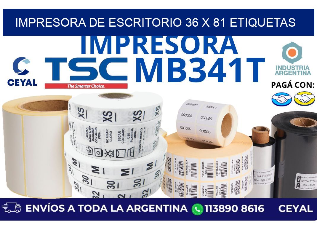 impresora de escritorio 36 x 81 etiquetas