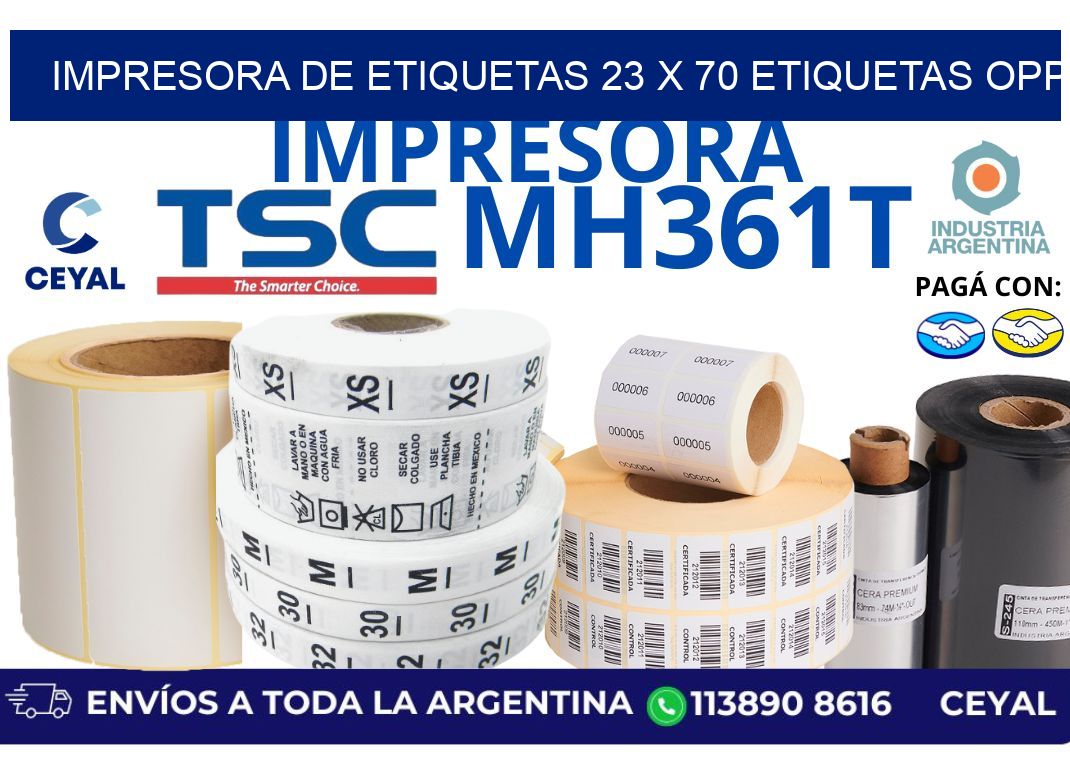 impresora de etiquetas 23 x 70 etiquetas opp