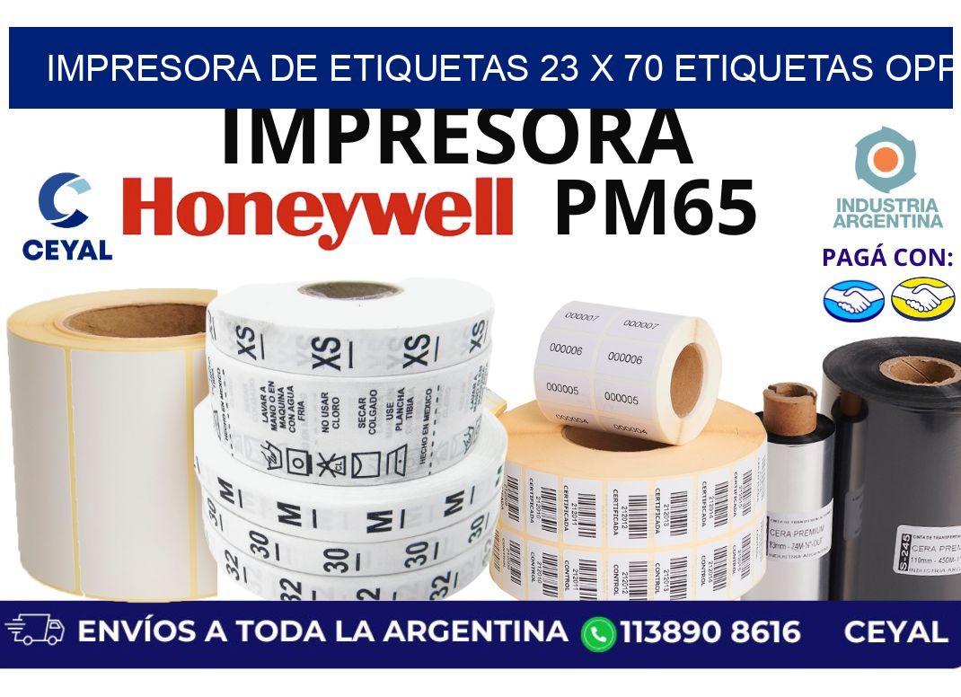 impresora de etiquetas 23 x 70 etiquetas opp