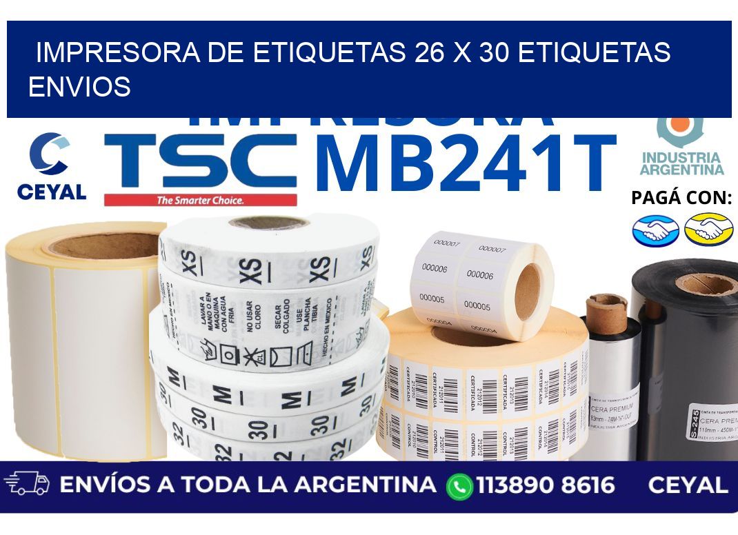 impresora de etiquetas 26 x 30 etiquetas envios