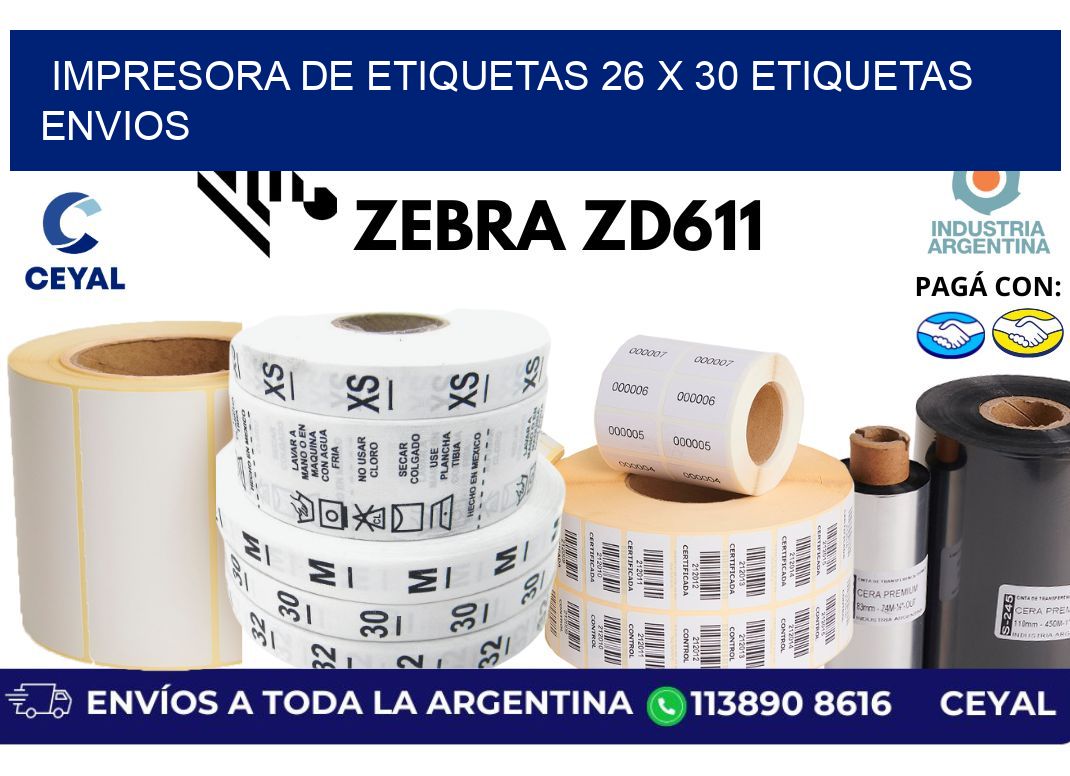 impresora de etiquetas 26 x 30 etiquetas envios