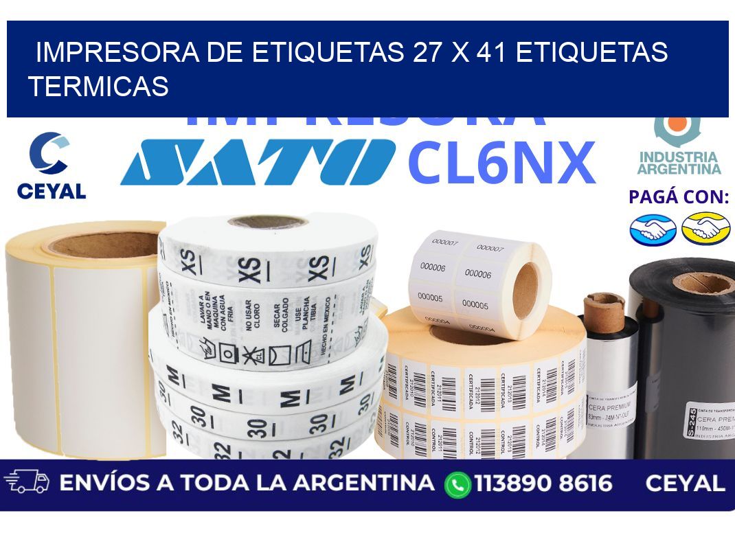 impresora de etiquetas 27 x 41 etiquetas termicas