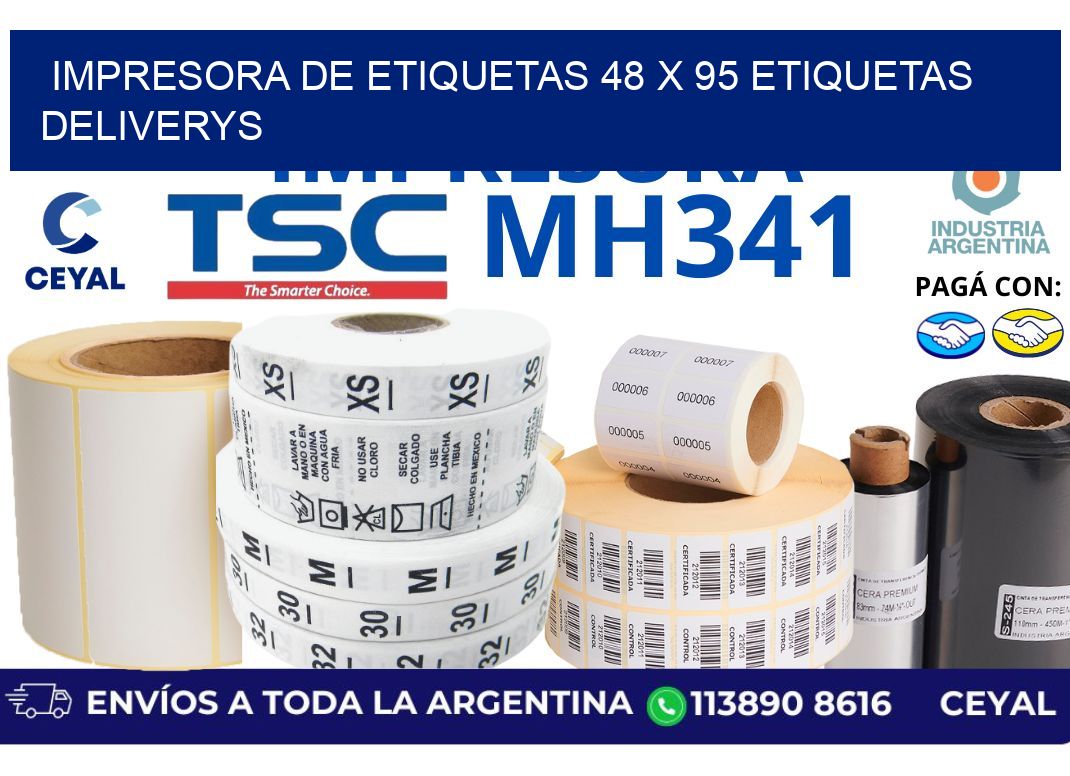 impresora de etiquetas 48 x 95 etiquetas deliverys