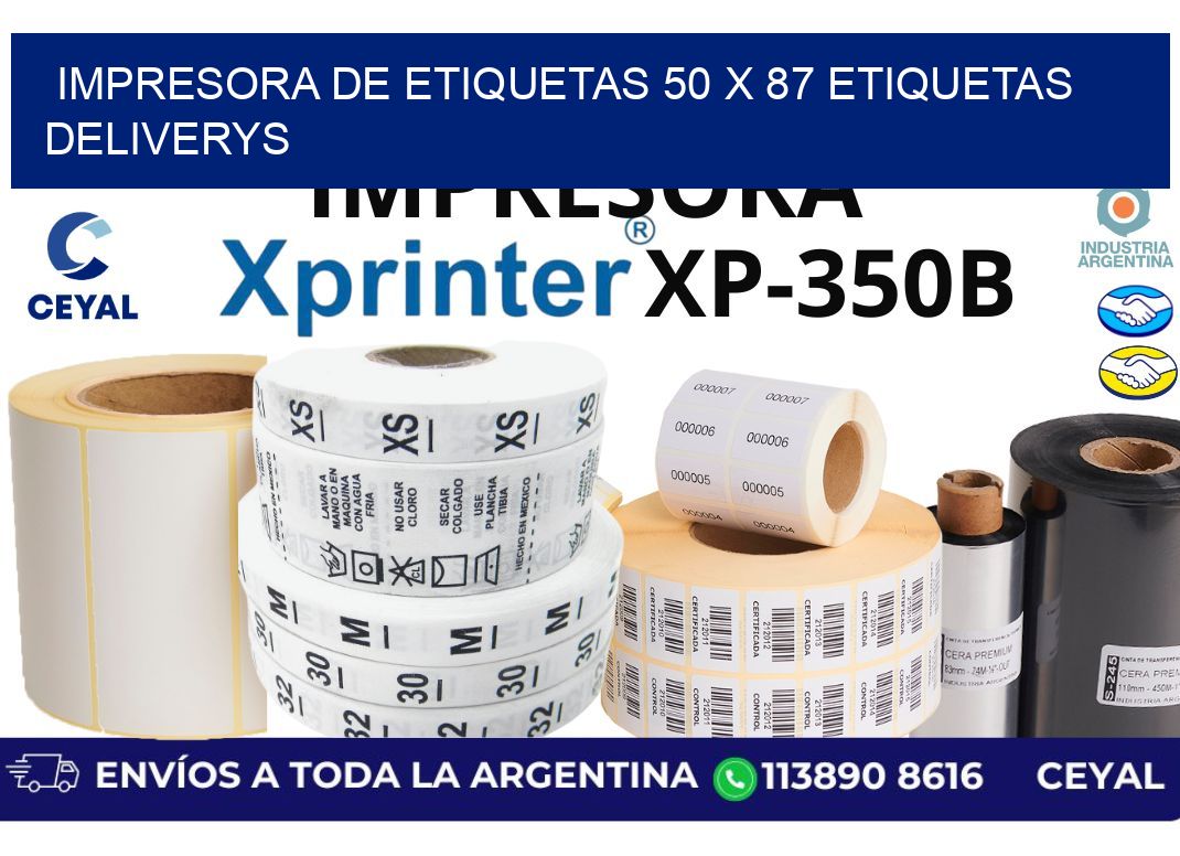 impresora de etiquetas 50 x 87 etiquetas deliverys