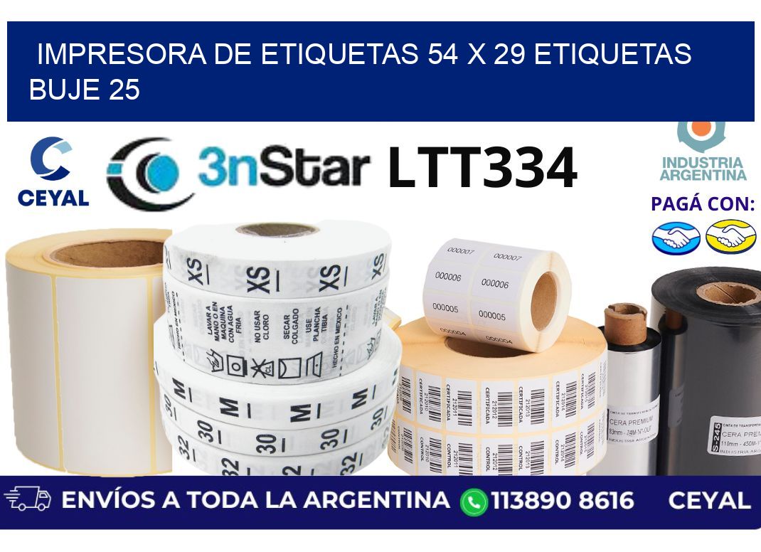 impresora de etiquetas 54 x 29 etiquetas  buje 25
