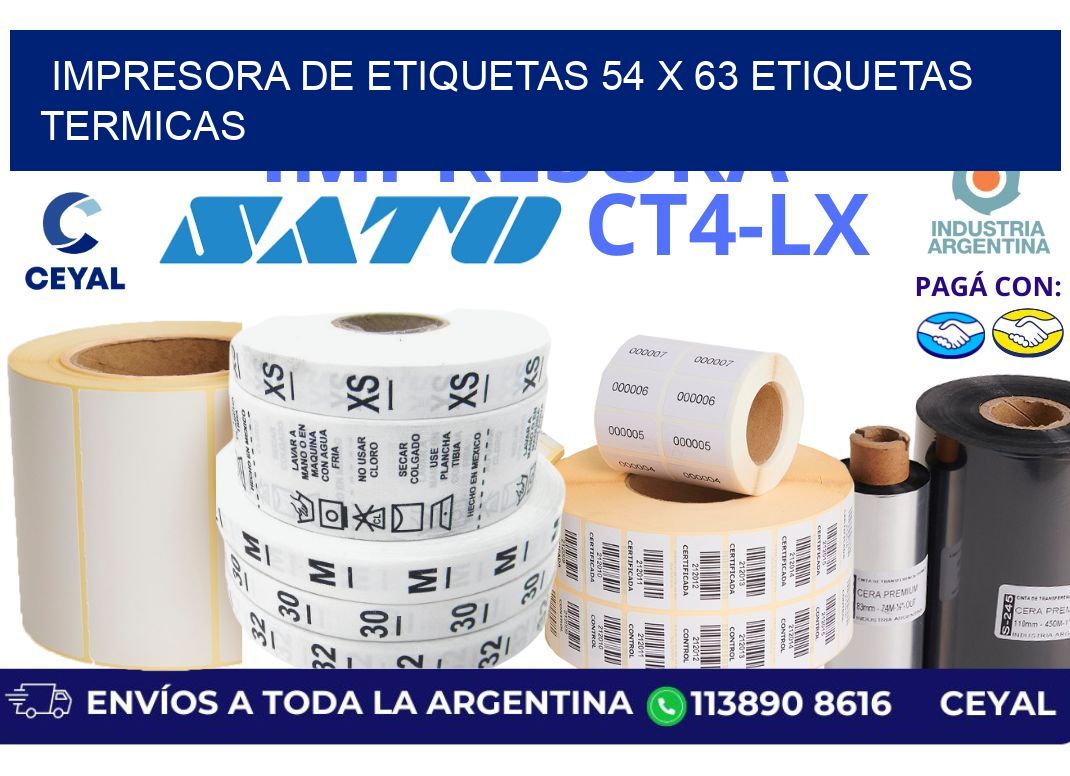 impresora de etiquetas 54 x 63 etiquetas termicas
