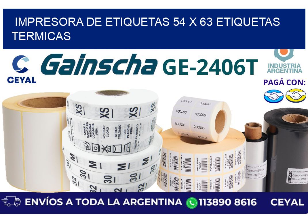 impresora de etiquetas 54 x 63 etiquetas termicas