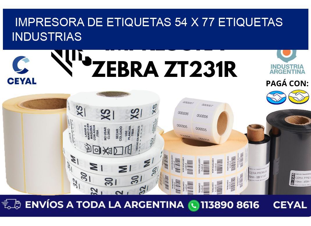 impresora de etiquetas 54 x 77 etiquetas industrias