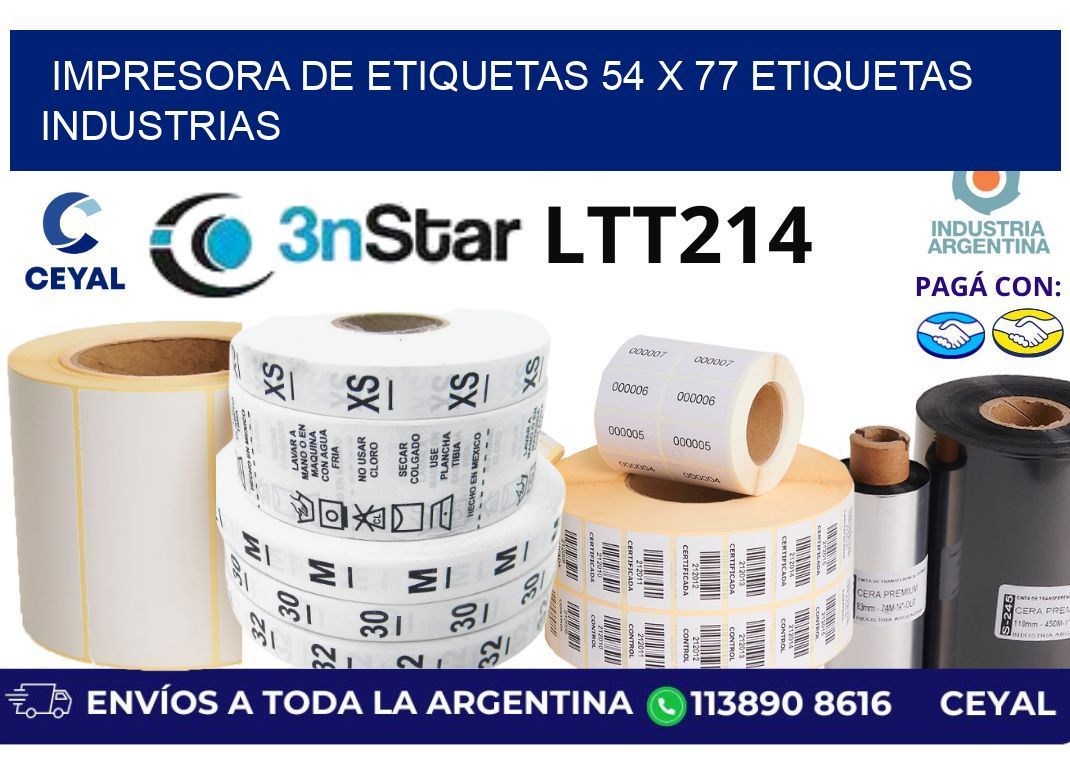 impresora de etiquetas 54 x 77 etiquetas industrias