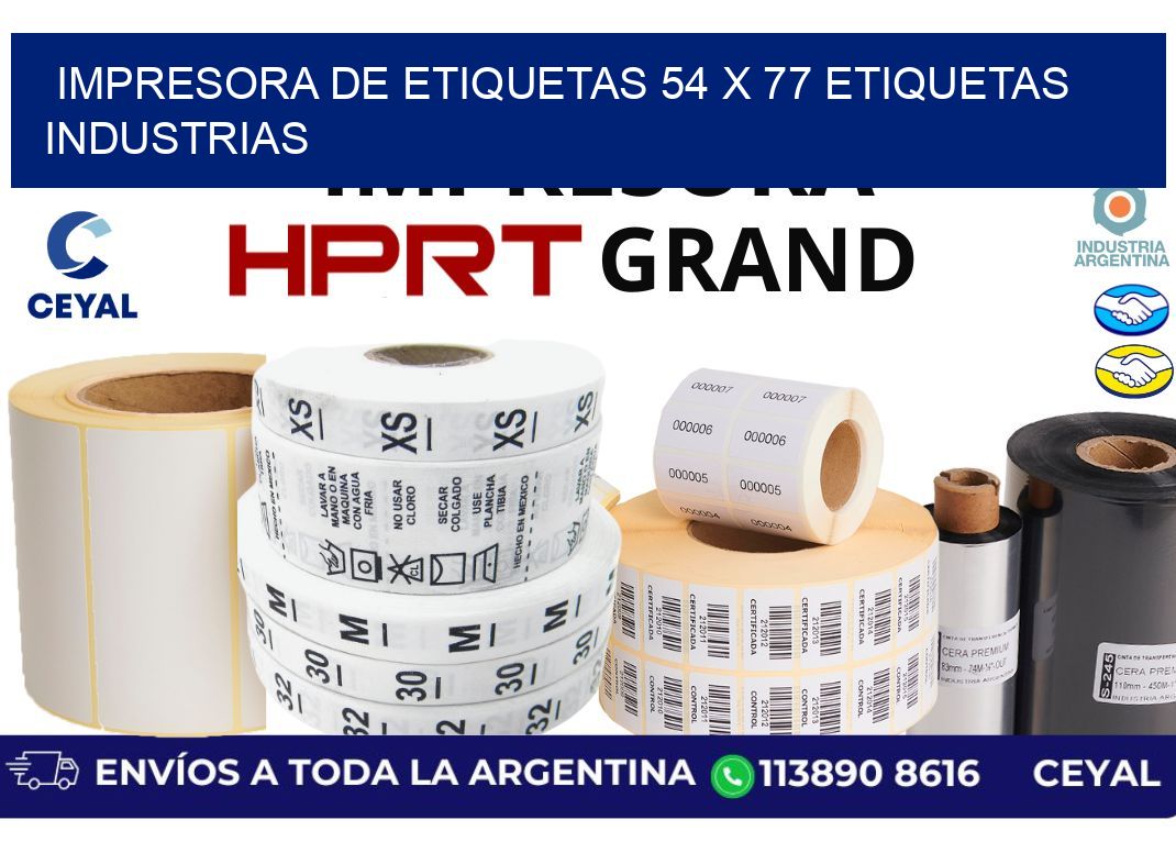 impresora de etiquetas 54 x 77 etiquetas industrias