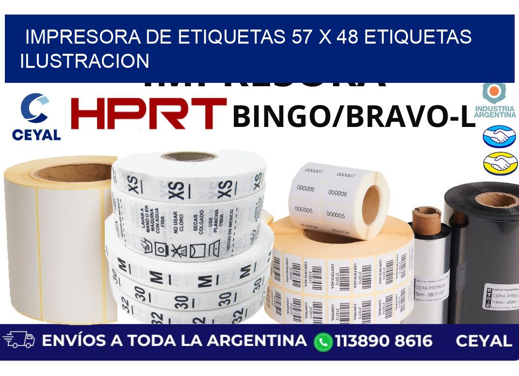 impresora de etiquetas 57 x 48 etiquetas ilustracion