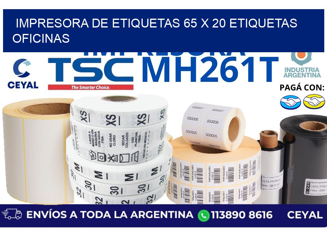 impresora de etiquetas 65 x 20 etiquetas oficinas