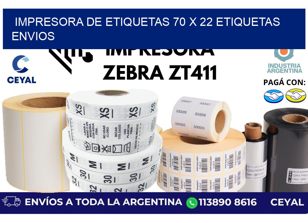 impresora de etiquetas 70 x 22 etiquetas envios