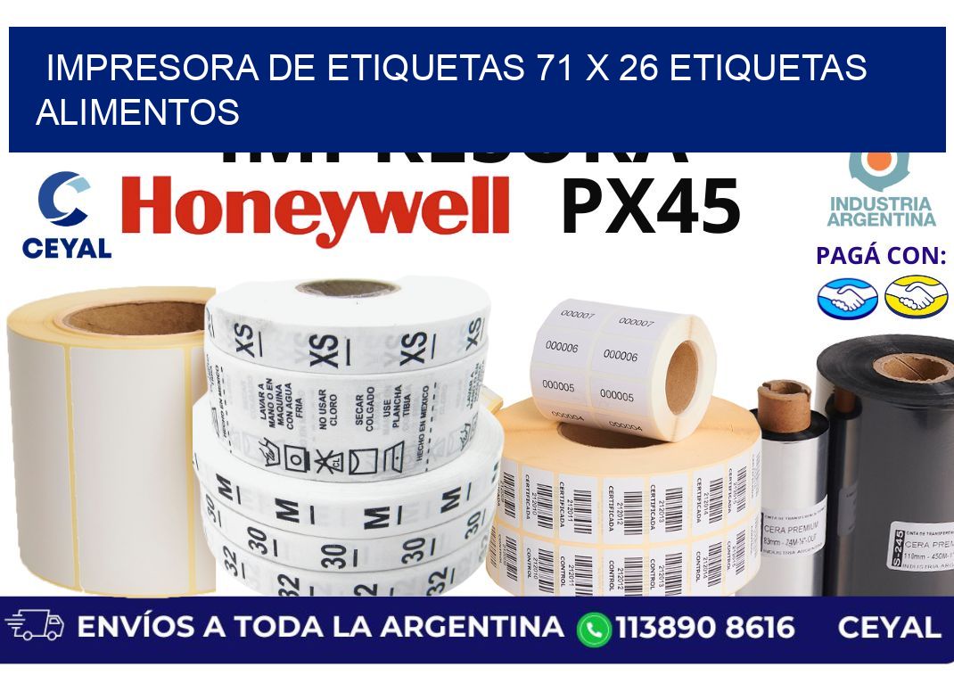 impresora de etiquetas 71 x 26 etiquetas alimentos