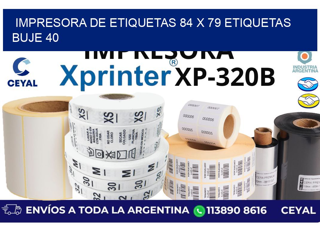 impresora de etiquetas 84 x 79 etiquetas buje 40