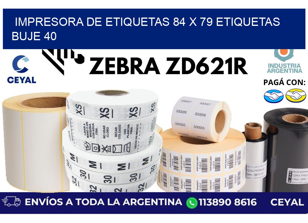 impresora de etiquetas 84 x 79 etiquetas buje 40
