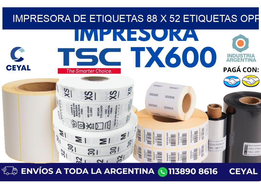impresora de etiquetas 88 x 52 etiquetas opp