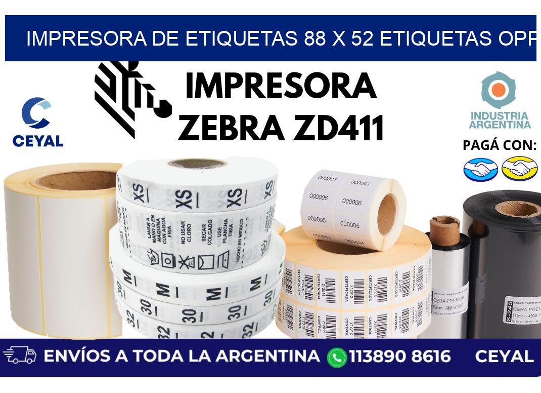impresora de etiquetas 88 x 52 etiquetas opp