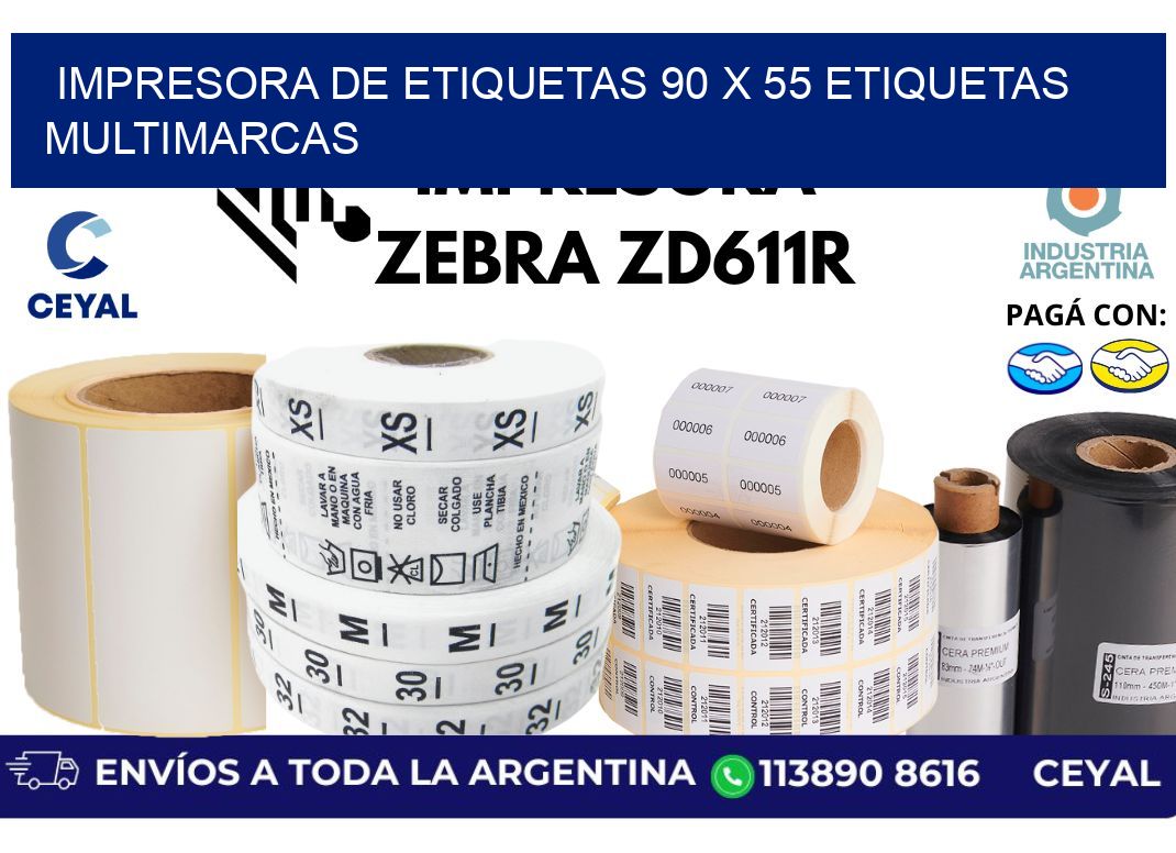 impresora de etiquetas 90 x 55 etiquetas multimarcas