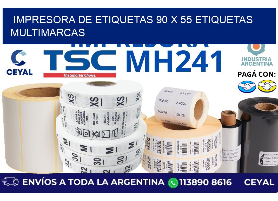 impresora de etiquetas 90 x 55 etiquetas multimarcas