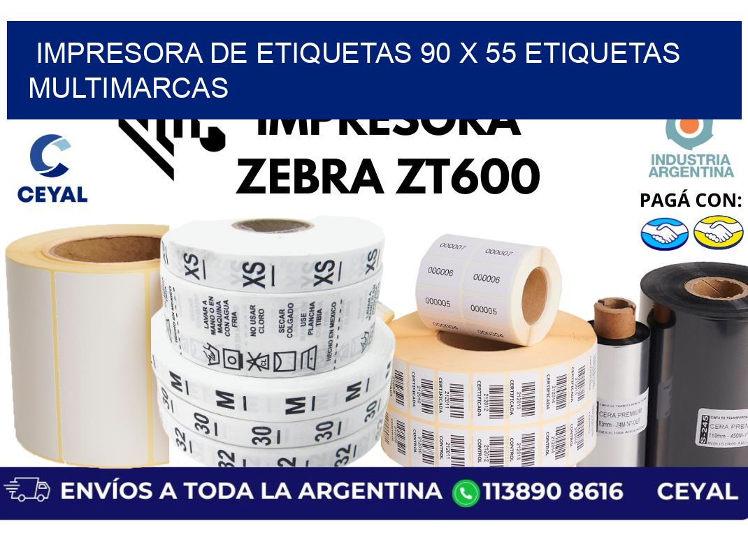 impresora de etiquetas 90 x 55 etiquetas multimarcas