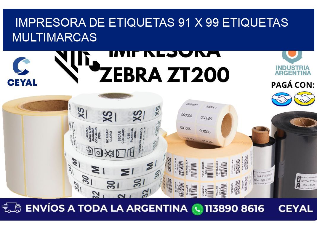 impresora de etiquetas 91 x 99 etiquetas multimarcas
