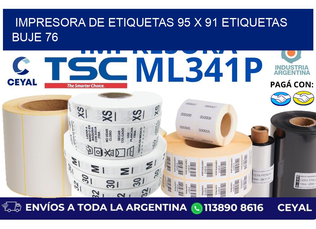 impresora de etiquetas 95 x 91 etiquetas buje 76
