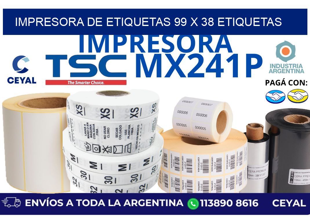 impresora de etiquetas 99 x 38 etiquetas