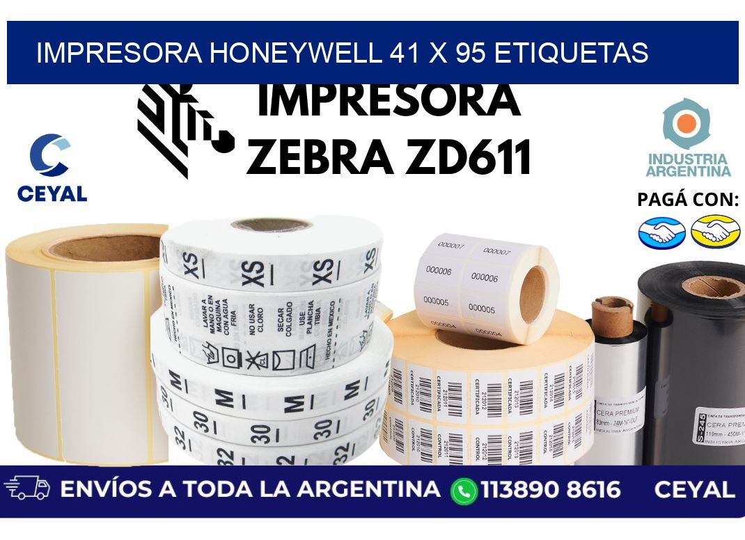 impresora honeywell 41 x 95 etiquetas